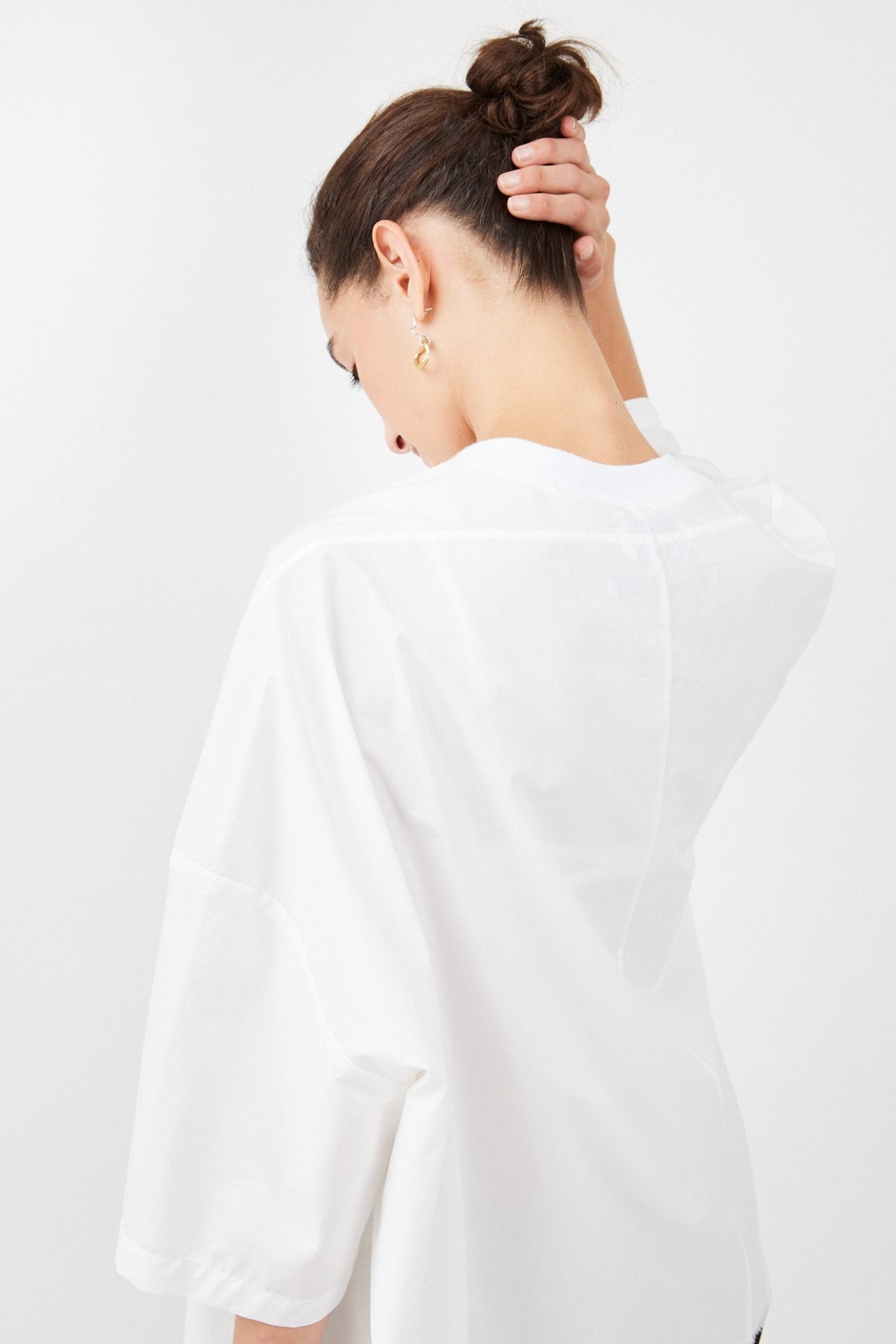 Poplin T-Shirt – Sustainable, Zero-Waste Cotton, Minimalist Design | White - Maison Marron et amis