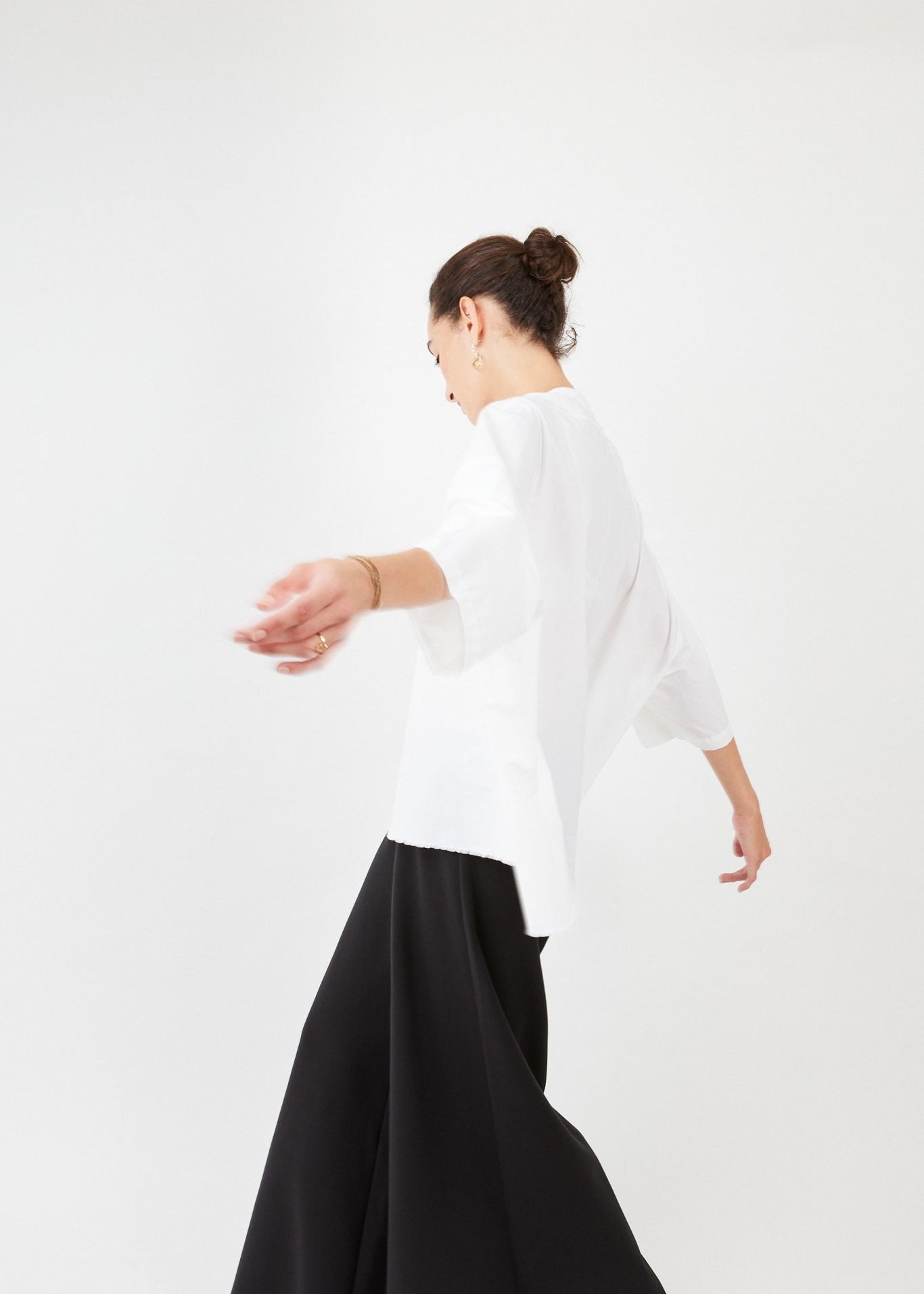Poplin T-Shirt – Sustainable, Zero-Waste Cotton, Minimalist Design| White - Maison Marron et amis