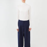 Suit Pants Half Waistband | Navy - Maison Marron et amis