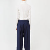 Suit Pants Half Waistband | Navy - Maison Marron et amis