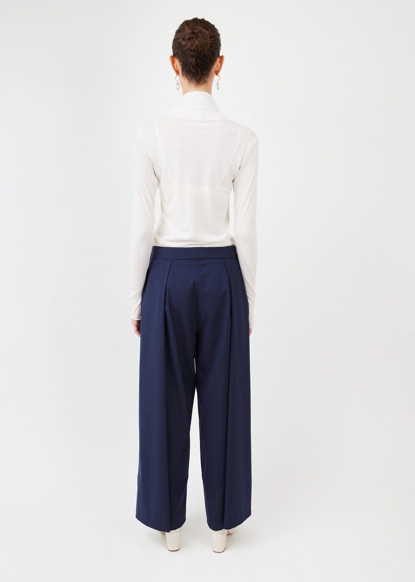 Suit Pants Half Waistband | Navy - Maison Marron et amis