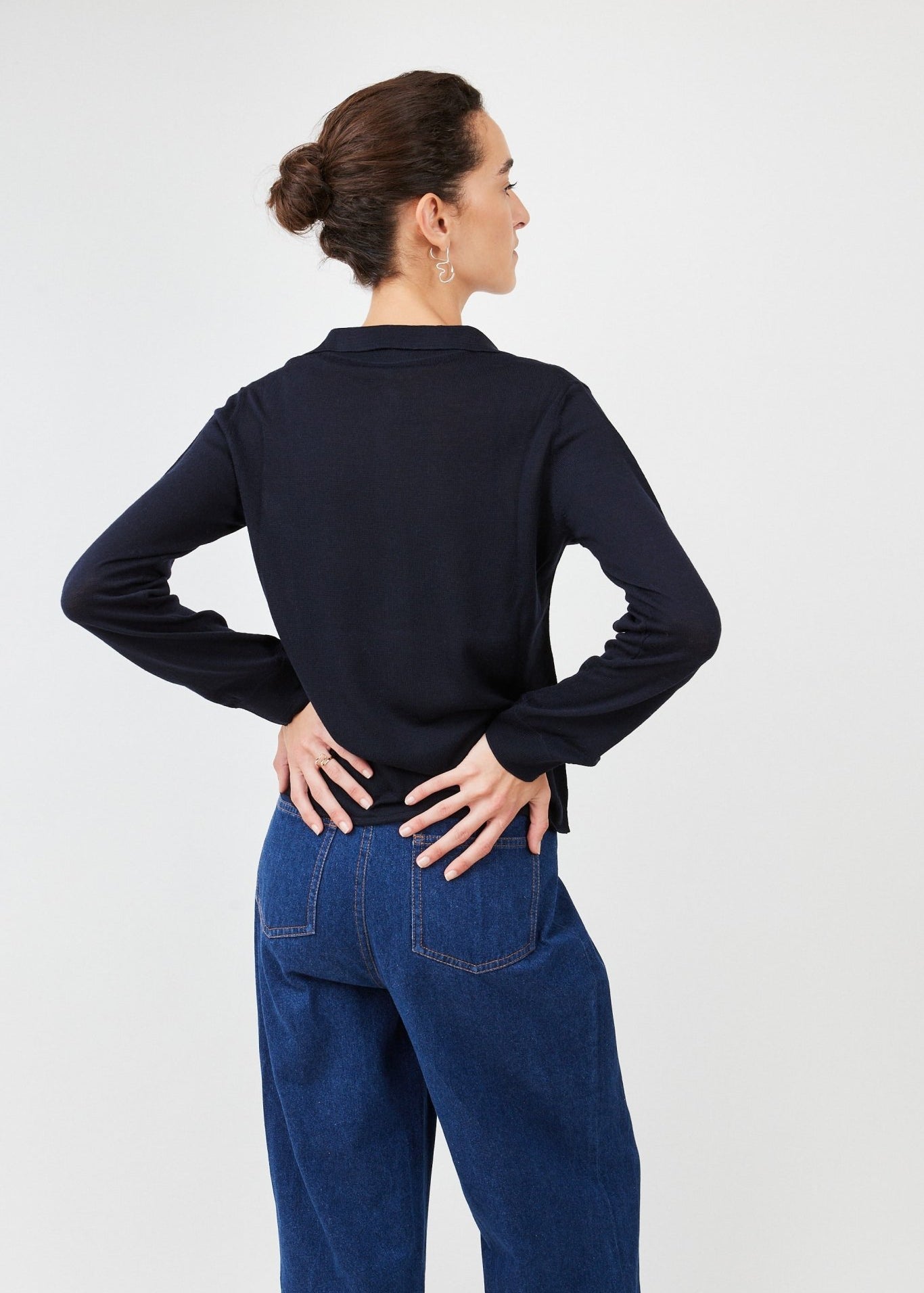 Super Fine Knitted Blouse  lightweight merino wool elegance Dark Green - Maison Marron et amis