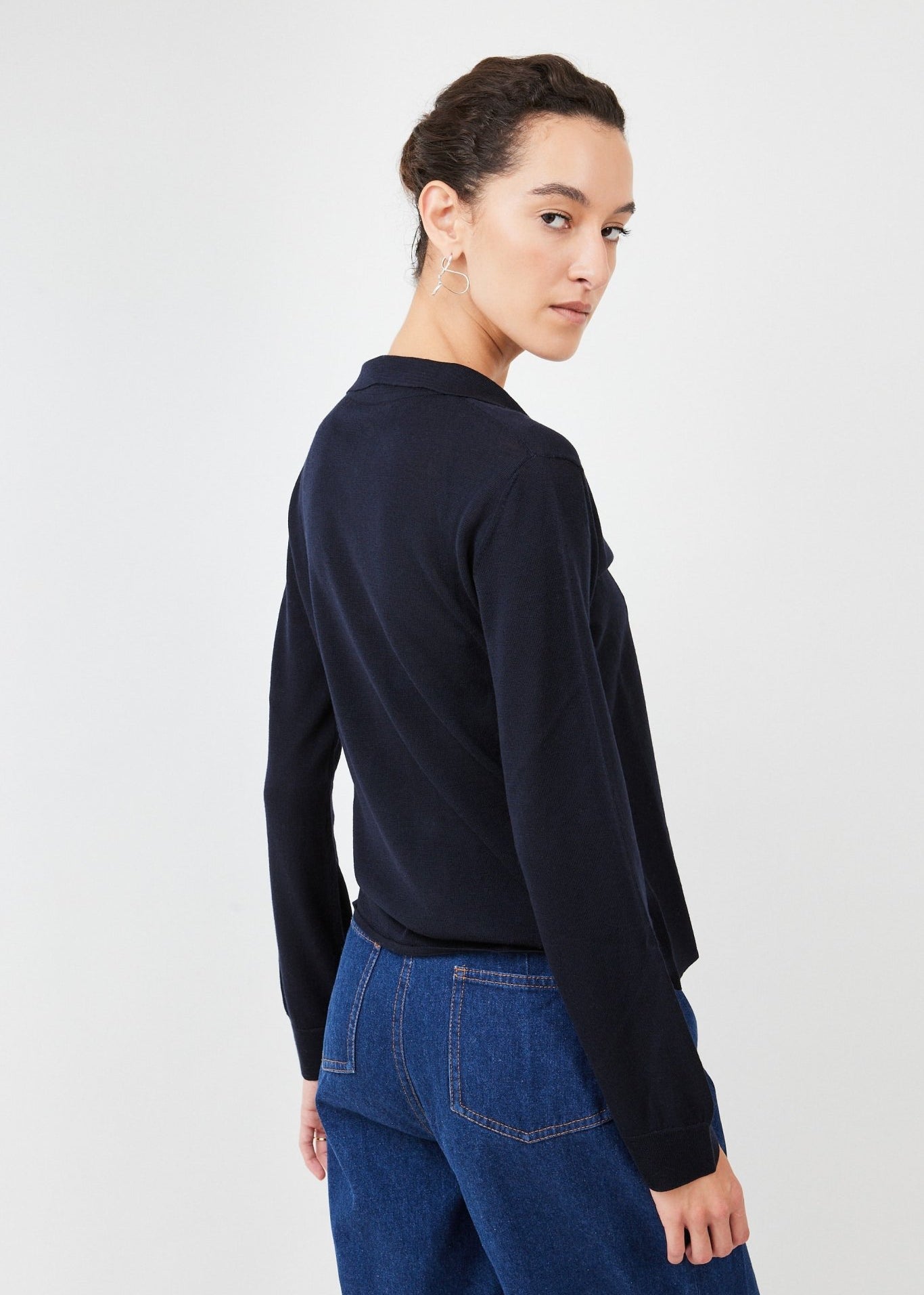 Super Fine Knitted Blouse  lightweight merino wool elegance Dark Green - Maison Marron et amis