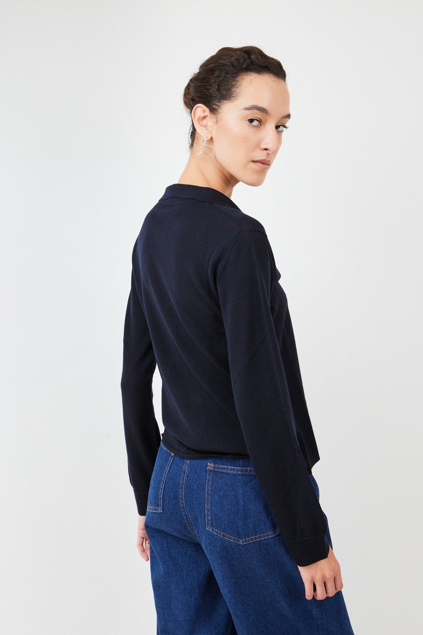 Super Fine Knitted Blouse  lightweight merino wool elegance Dark Green - Maison Marron et amis