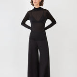 Sheer black turtleneck – 100% silk, sustainable, lightweight design- Maison Marron et amis