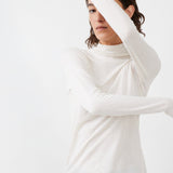 Off-White Sheer Turtleneck made from 100% Organic Cotton- Maison Marron et amis