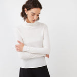 Off-White Sheer Turtleneck made from 100% Organic Cotton- Maison Marron et amis