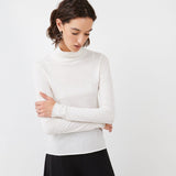 Off-White Sheer Turtleneck made from 100% Organic Cotton- Maison Marron et amis