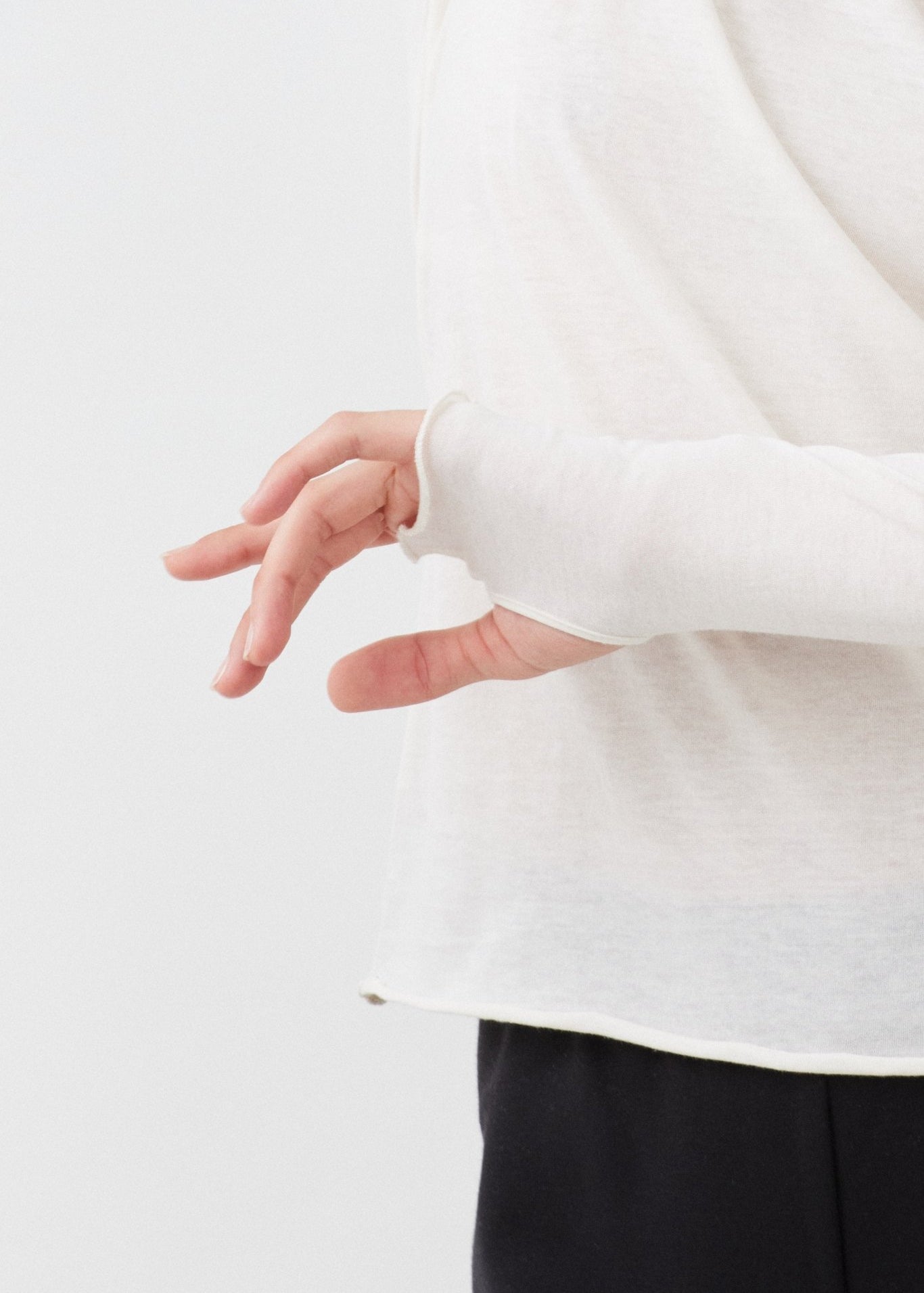 Off-White Sheer Turtleneck made from 100% Organic Cotton- Maison Marron et amis