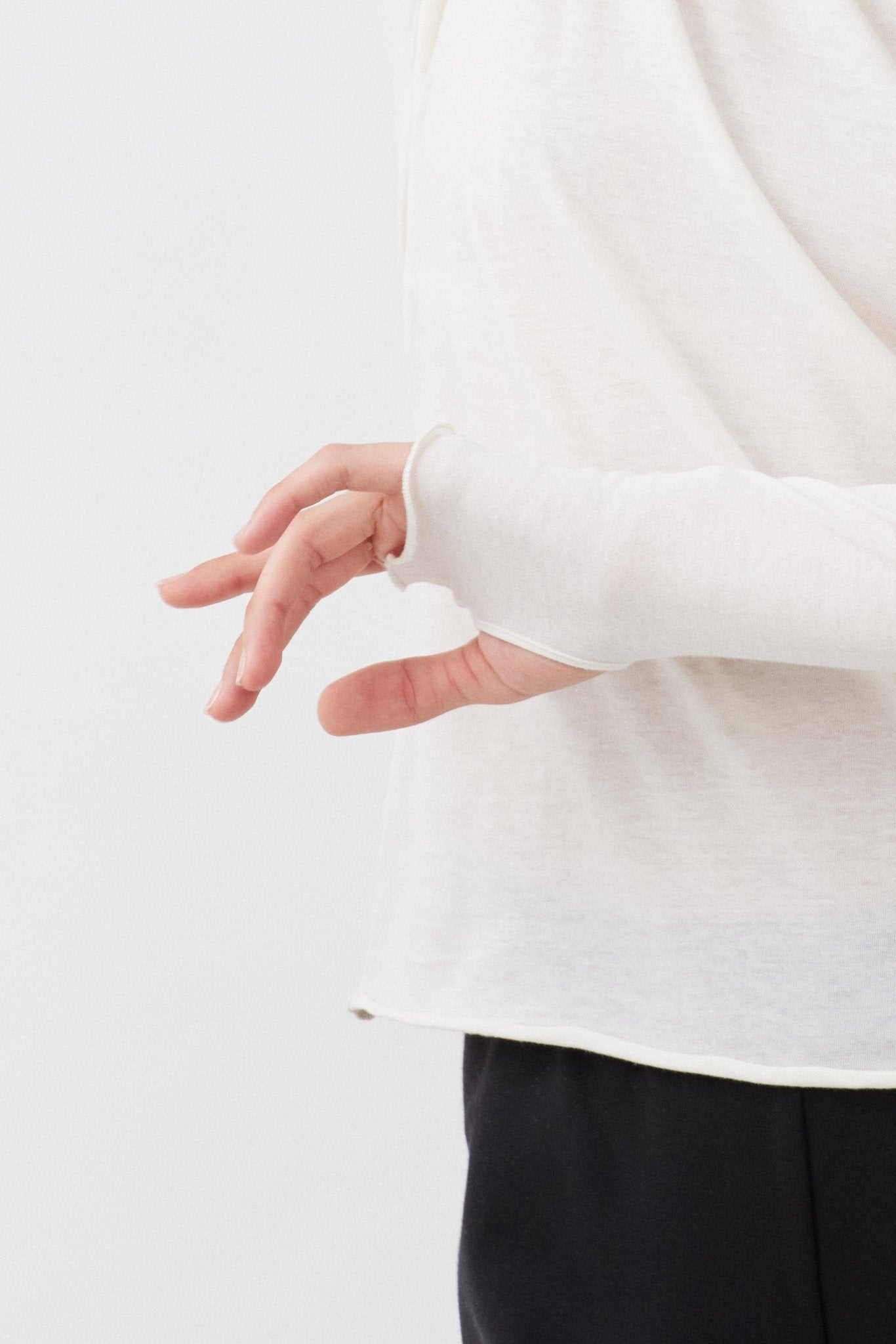 Off-White Sheer Turtleneck made from 100% Organic Cotton- Maison Marron et amis