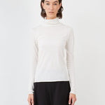 Off-White Sheer Turtleneck made from 100% Organic Cotton- Maison Marron et amis