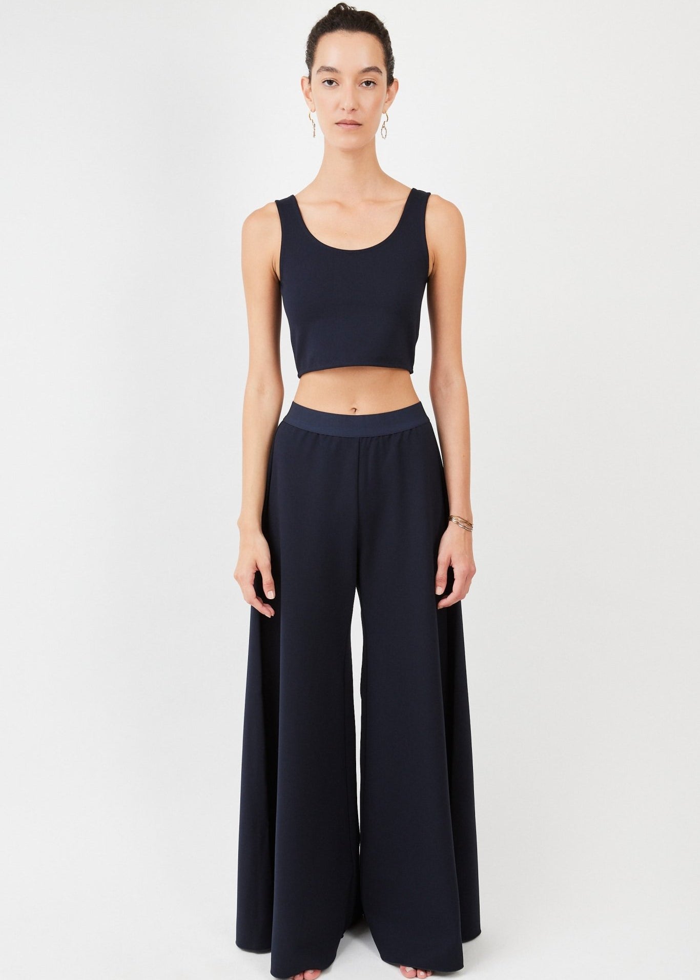 Minimalist Wide-Leg Dance Pants – Flowy Silhouette & Flexible Fit| Navy - Maison Marron et amis
