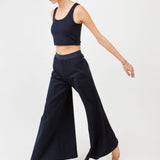 Minimalist Wide-Leg Dance Pants – Flowy Silhouette & Flexible Fit | Navy - Maison Marron et amis