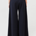 Luxurious Viscose Blend Wide-Leg Pants for Power Dressing & Artistic Motion| Navy - Maison Marron et amis